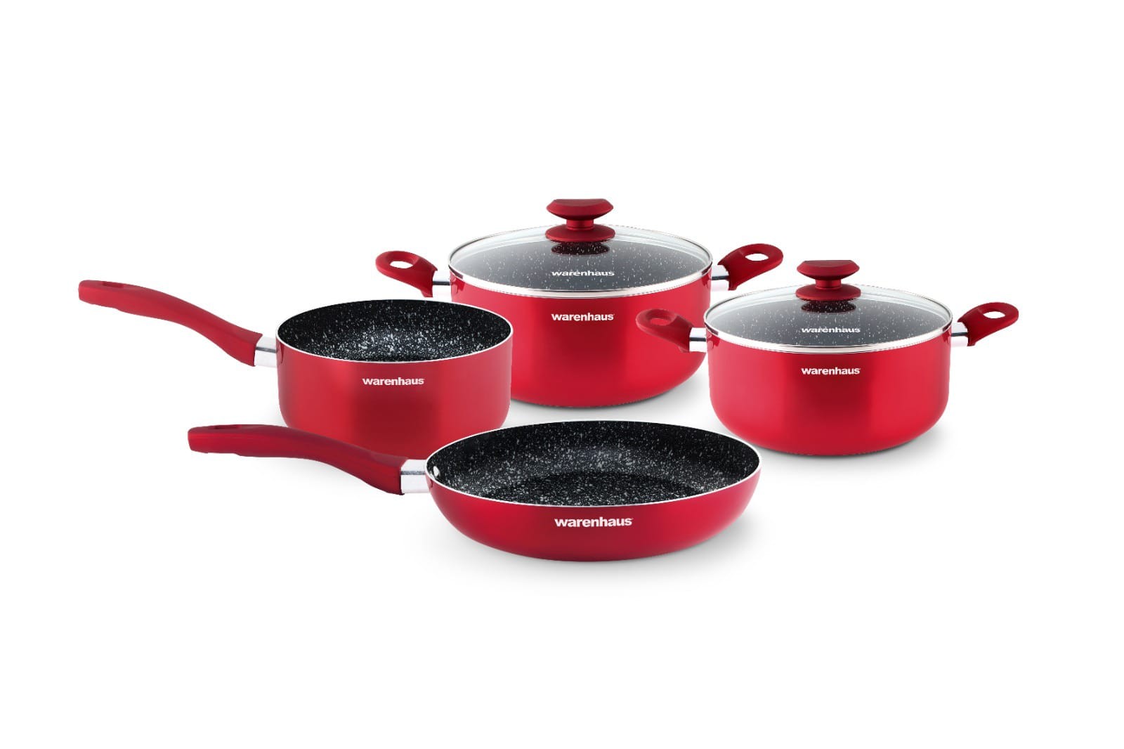 7861187903569 INDUCCION SET COCINA SATIN II 6PCS ROJO WARENHAUS