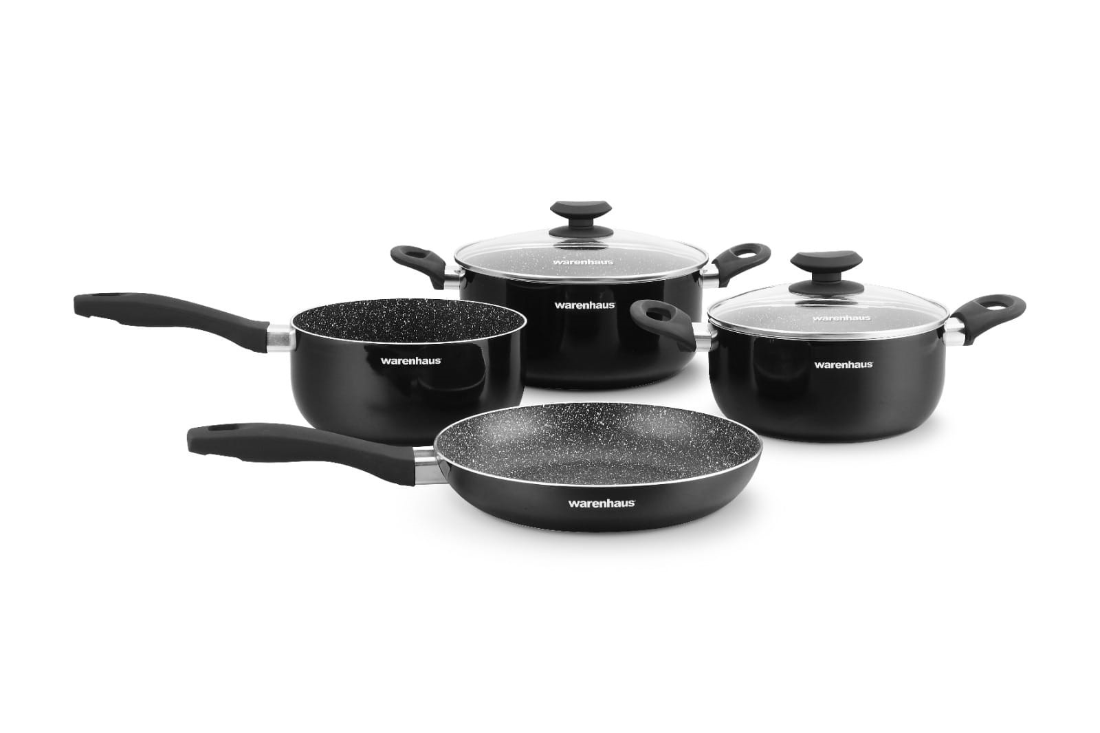 7861187909394 INDUCCION SET COCINA SATIN II 6PCS NEGRO  WARENHAUS