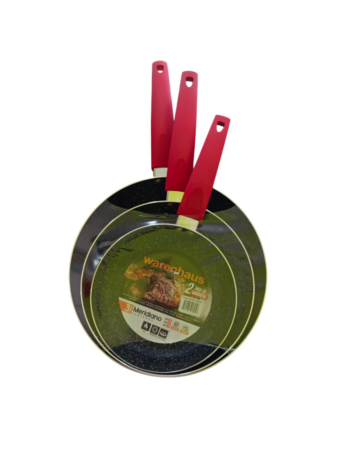 7861187913056 SET SARTENES MERIDIANO 20,24,28 CM ROJO WARENHAUS