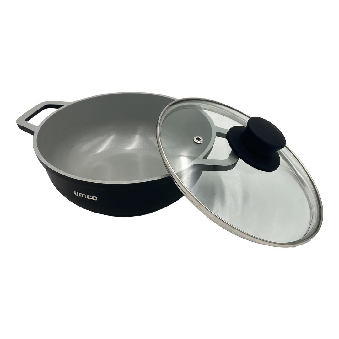 CALDERO FUNDIDO CERAMICO NEGRO 24CM* UE4